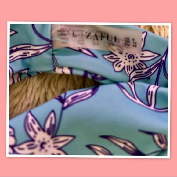 ZAFUL Floral V-Wire Lettuce High Cut Bikini - Size Large - Picture 2 of 2